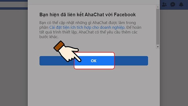 Lựa chọn OK để hệ thống quay lại trang web chủ